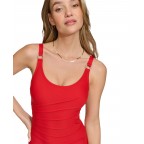 Women's Off-shoulder One-piece Red Swimsuit