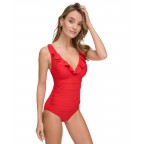 Women's One-Piece Ruffled V-Neck Swimsuit