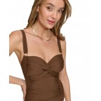 Women's One-Piece Swimsuit with Mocha Collar